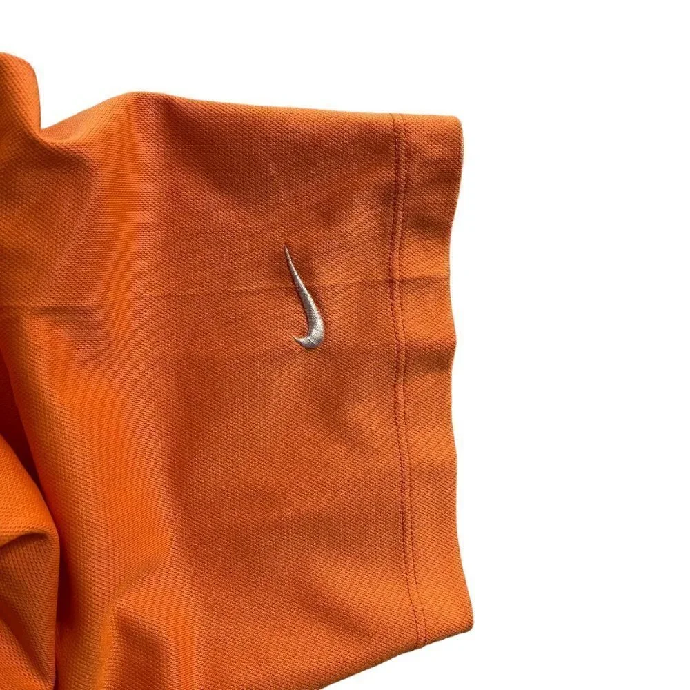 Nike Golf Mens Dri Fit Polo Shirt Orange Button Up Collar Size Large